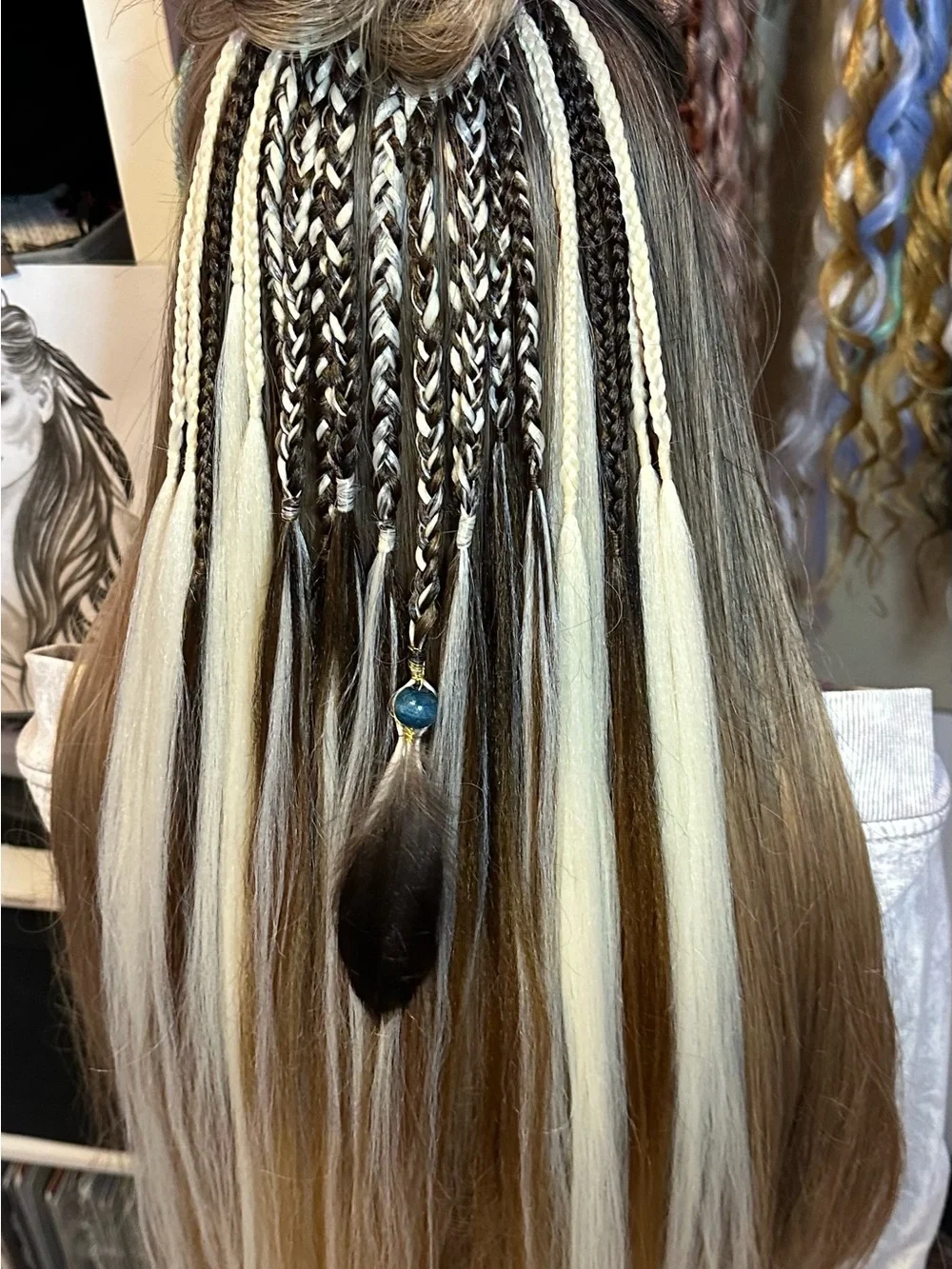 Two-Tone Braided Clip-In Hair Extensions - Blonde & Brown